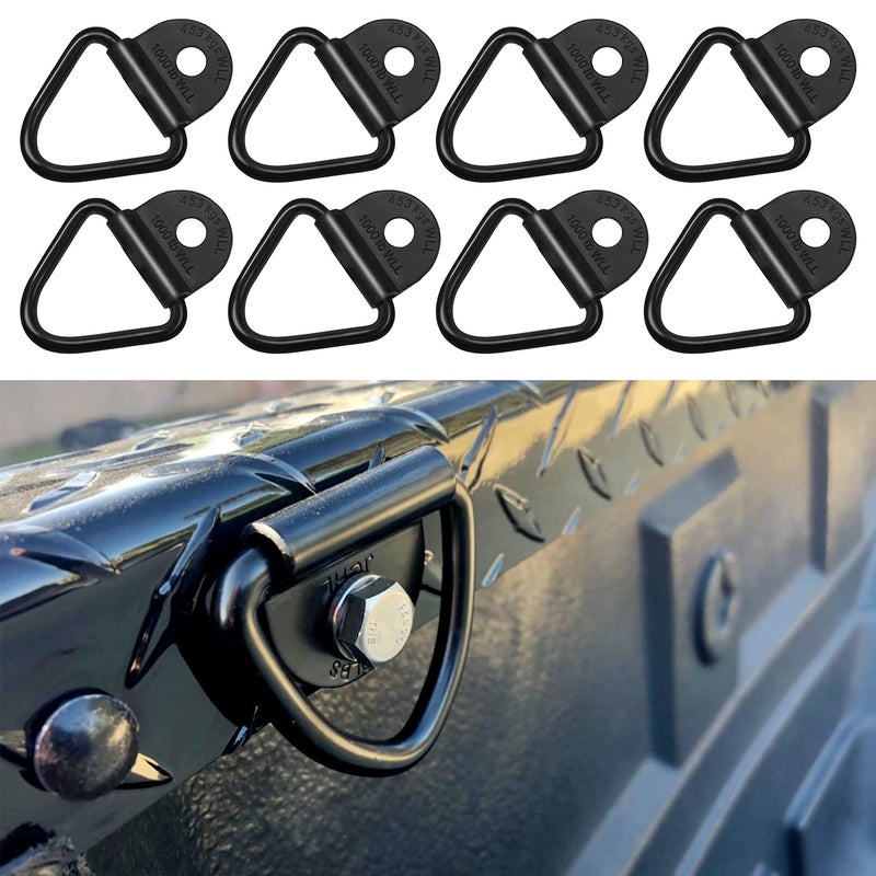 Sporthfish Cargo Tie-Down Anchors,8-Pack Black Steel V-Ring Bolton Trailer Cargo Tie Down,for Trailers,Trucks and Warehouses Replacement for D-Ring Plastic Flush Mount Pan Fitting Tie Down - Image 3